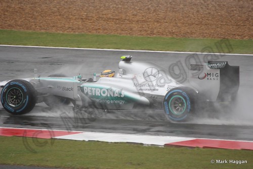 Lewis Hamilton in Free Practice 1 for the 2013 British Grand Prix