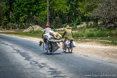Near San Francisco, Cuba; two men riding to their next cleaning job.