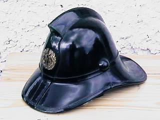 British Fire Helmet, Hendry Metro, leather fireman helmet