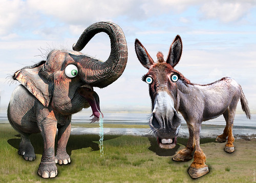 Democratic Donkey & Republican Elephant, From FlickrPhotos