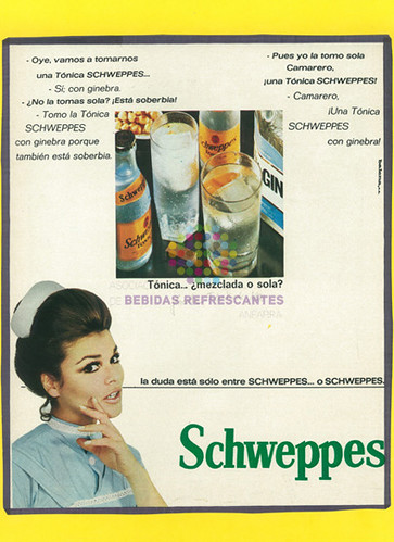 Schweppes. “¿Mezclada o sola Enfermera”. 1970
