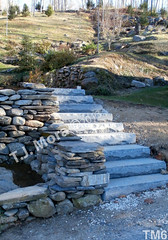 WM T.J. Mora 6, Steps, Freestaning wall, dry laid stone construction, copyright 2014