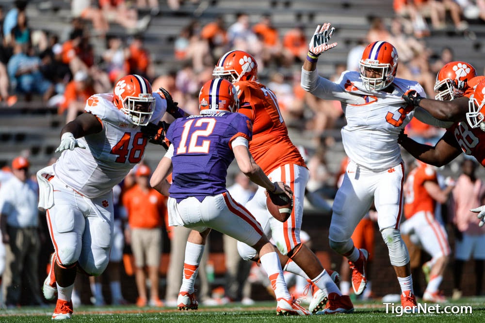 Clemson Football Photo of DJ Reader and Nick Schuessler and orangeandwhite and Vic Beasley