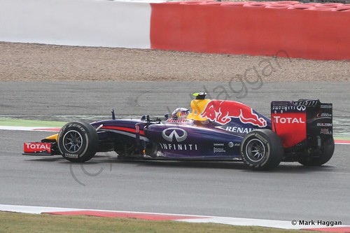 Daniel Ricciardo in his Red Bull after the 2014 British Grand Prix