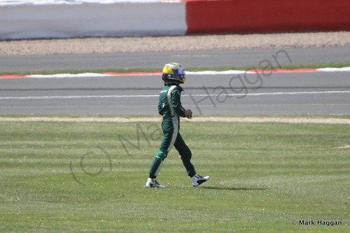 Marcus Ericsson after spinning off during Free Practice 1 at the 2014 British Grand Prix