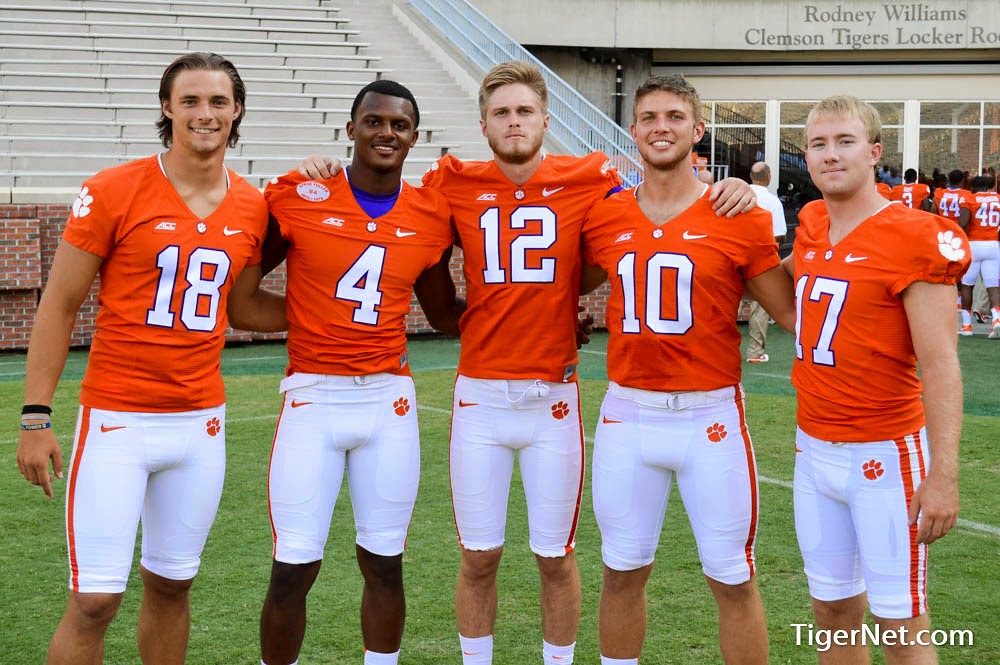 Clemson Football Photo of Austin McCaskill and Cole Stoudt and David Olson and Deshaun Watson and Nick Schuessler and teamphotos
