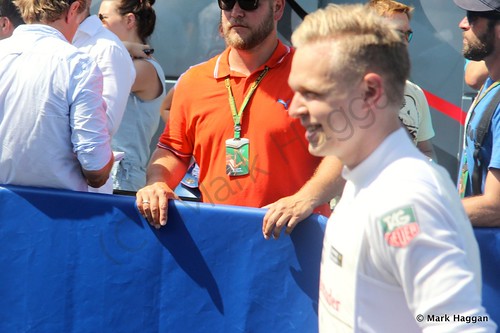 Kevin Magnussen after qualifying for the 2014 German Grand Prix