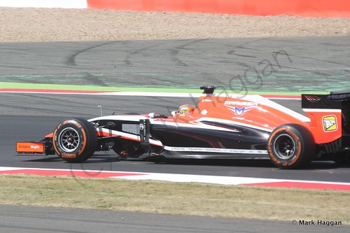 Jules Bianchi in his Marussia during Free Practice 1 at the 2014 British Grand Prix