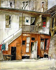 Tsugoharu Foujita (1886-1968) - Rue d'Arsonval, Paris (Christie's London, 2007)