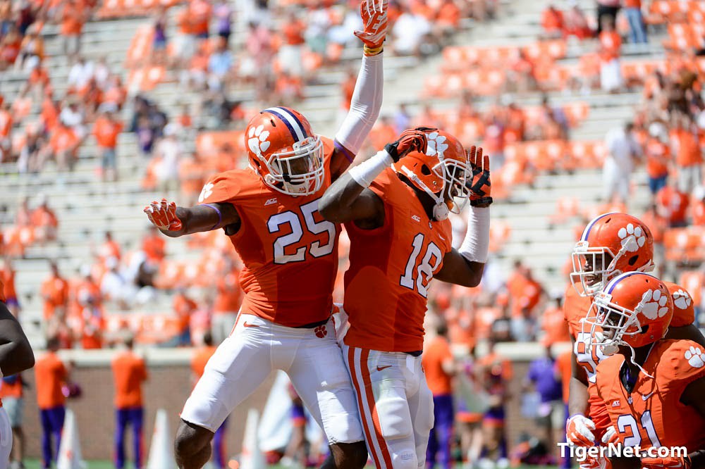 Clemson Football Photo of Cordrea Tankersley and Jadar Johnson and SC State