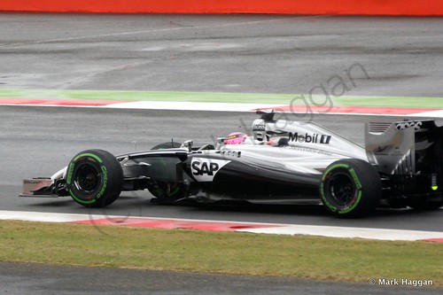 Jenson Button in his McLaren during qualifying for the 2014 British Grand Prix
