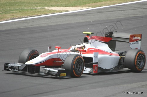 Stoffel Vandoorne in his ART Grand Prix car during GP2 practice at the 2014 British Grand Prix