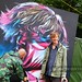 Moseley Folk Festival 2014, artist and Thurston Moore's graffiti artwork