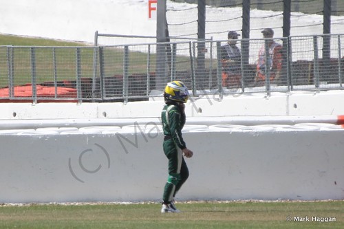 Marcus Ericsson after spinning off during Free Practice 1 at the 2014 British Grand Prix