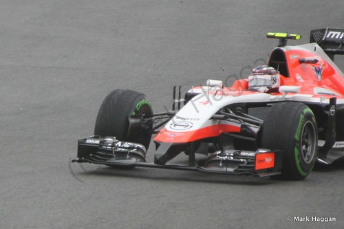 Max Chilton in his Marussia during qualifying for the 2014 British Grand Prix