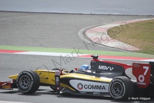 Jolyon Palmer in his DAMS during the first GP2 race at the 2014 British Grand Prix weekend