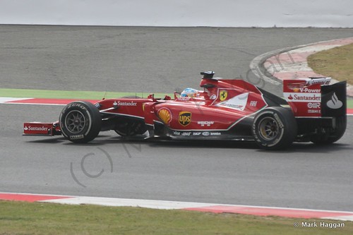 Fernando Alonso in his Ferrari at the 2014 British Grand Prix