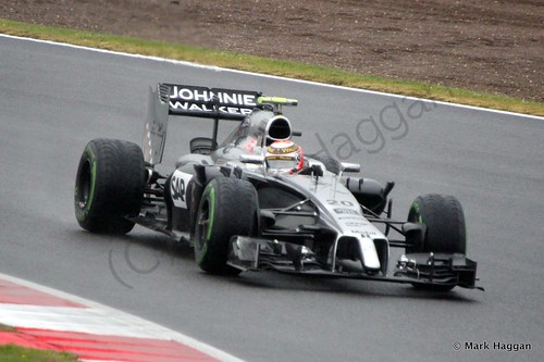 Kevin Magnussen in his McLaren during Free Practice 3 at the 2014 British Grand Prix