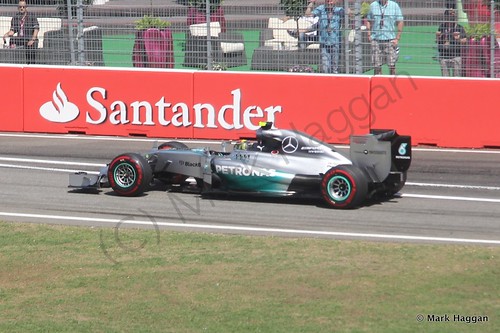 Nico Rosberg in his Mercedes during Free Practice 2 at the 2014 German Grand Prix