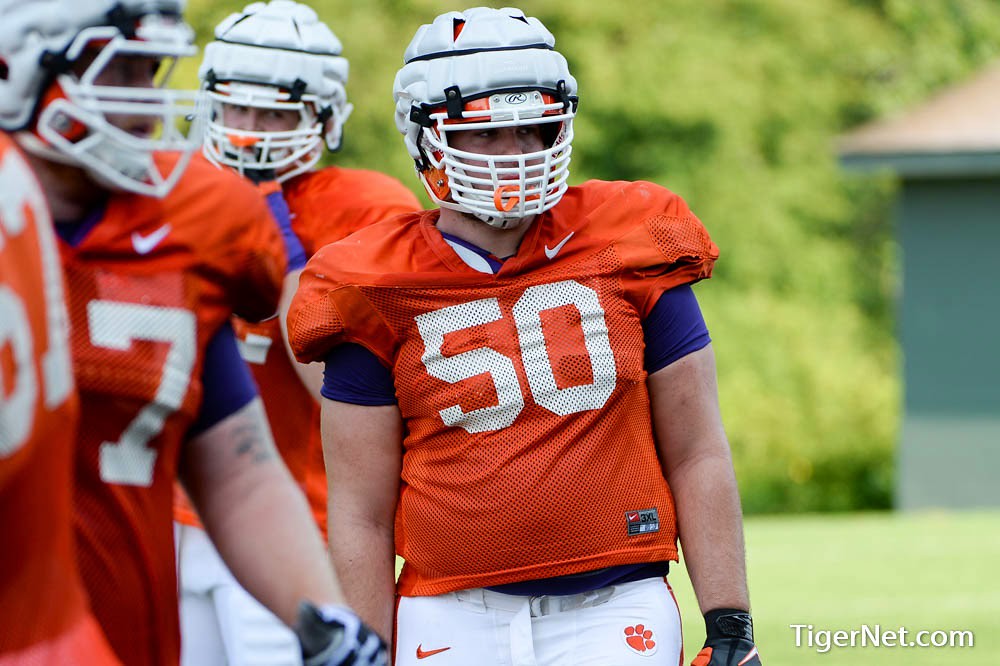 Clemson Football Photo of Justin Falcinelli and practice