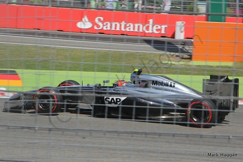 Kevin Magnuessen in qualifying for the 2014 German Grand Prix