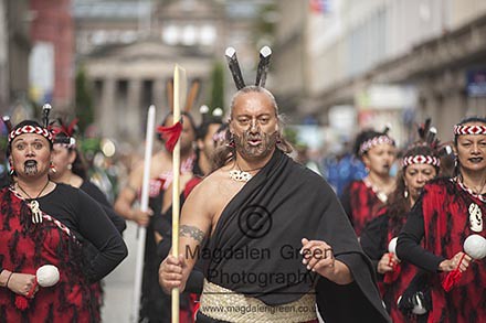 New Zealand Maori from Edinburgh Tattoo Marching Down Reform Street Dundee Scotland
