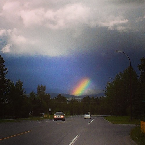 Widest rainbow ever tonight east of #yxy #Yukon #weather