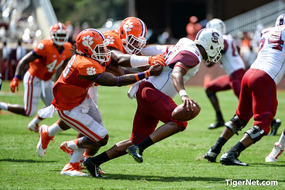 Clemson Football Photo of Carlos Watkins and Martin Aiken and SC State