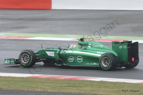 Marcus Ericsson in his Caterham during qualifying for the 2014 British Grand Prix