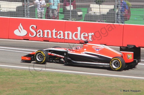 Jules Bianchi in his Marussia in Free Practice 2 at the 2014 German Grand Prix