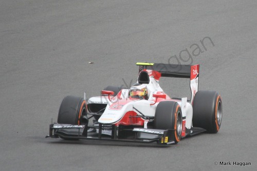 Stoffel Vandoorne in the ART Grand Prix car in the second GP2 race at the 2014 British Grand Prix