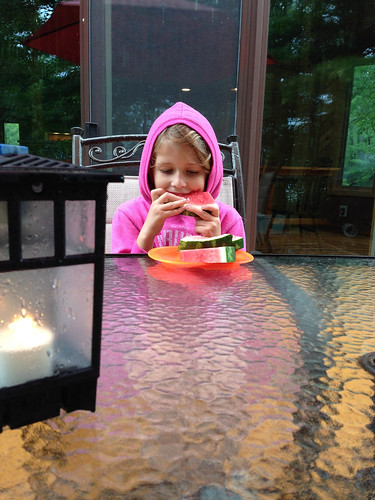 Nora eating watermelon on the deck • <a style="font-size:0.8em;" href="http://www.flickr.com/photos/96277117@N00/14391783938/" target="_blank">View on Flickr</a>