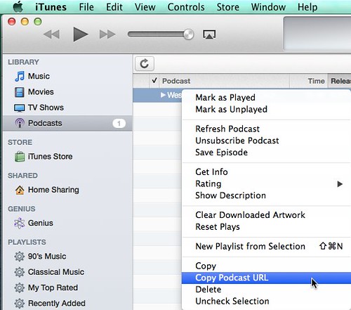 Copy iTunes Podcast URL by Wesley Fryer, on Flickr