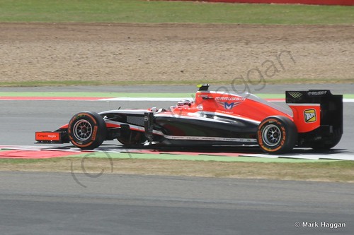Max Chilton in his Marussia during Free Practice 2 at the 2014 British Grand Prix