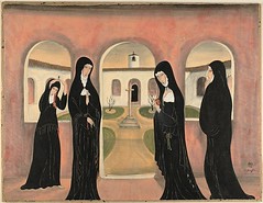 Tsugoharu Foujita (1886-1968) - Nuns in a Convent Yard (Art Institute of Chicago, USA)