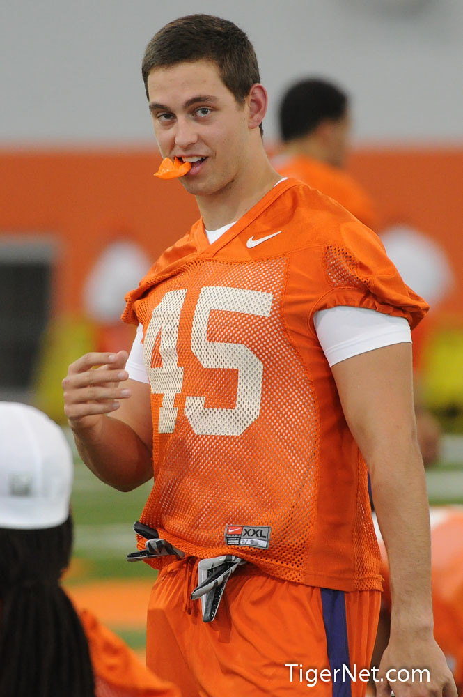Clemson Football Photo of practice and Zach Riggs