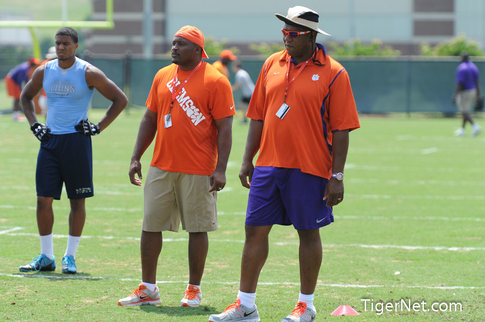 Clemson Football Photo of Dabo Swinney Camp and Keith Adams and Marion Hobby and Recruiting