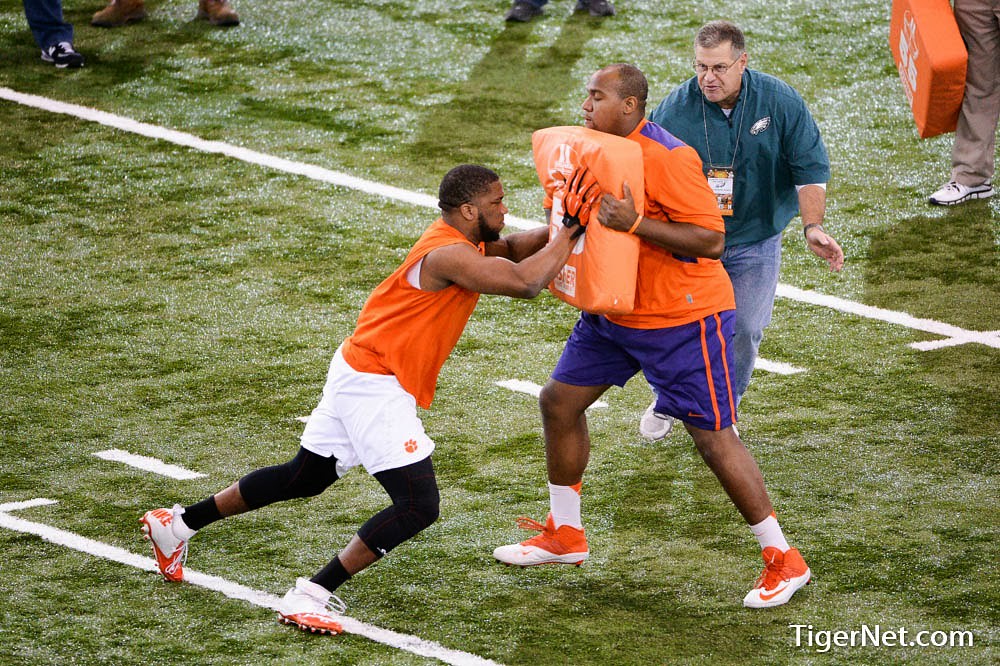 Clemson Football Photo of Brandon Ford and Brandon Thomas and practice and proday