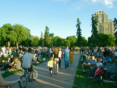 People walking down path past huge picnic crowd • <a style="font-size:0.8em;" href="http://www.flickr.com/photos/34843984@N07/14924197574/" target="_blank">View on Flickr</a>