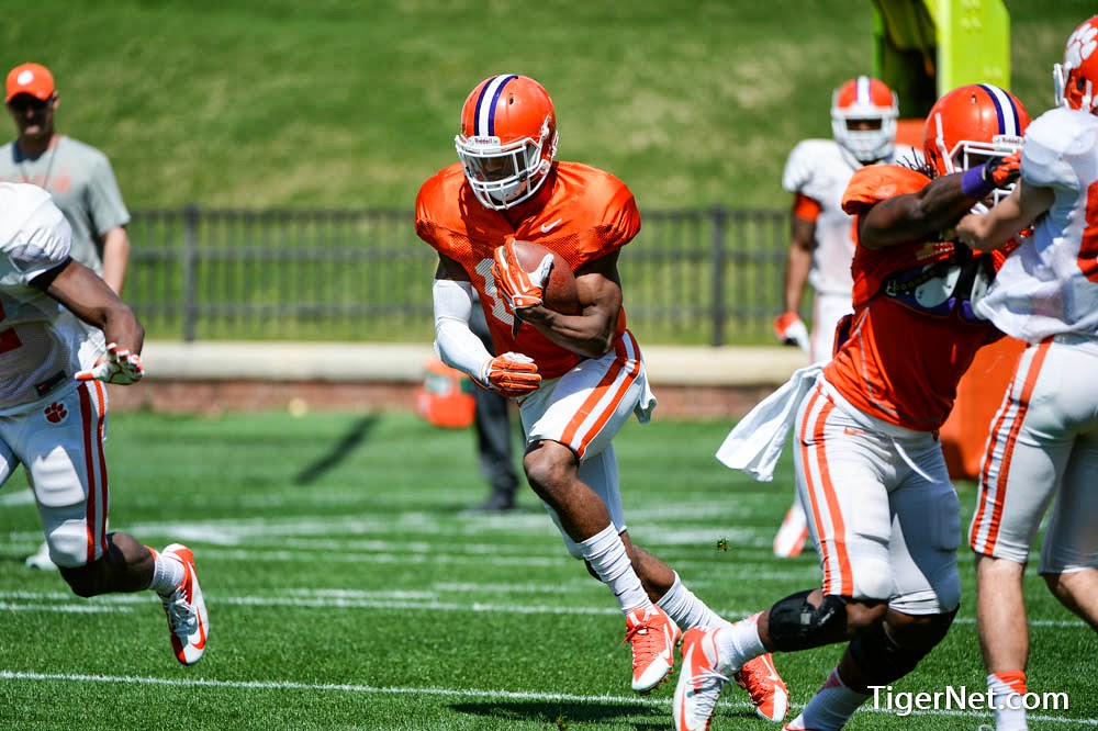 Clemson Football Photo of practice and TJ Green