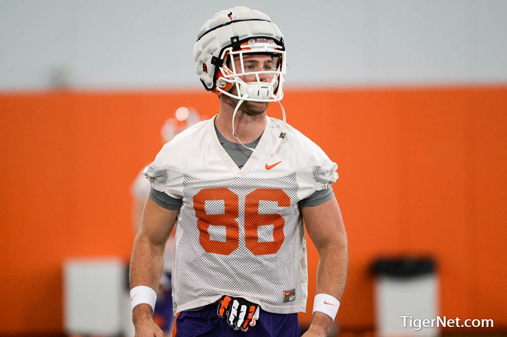 Clemson Football Photo of practice and Sam Cooper