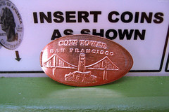 A pressed Coit Tower penny (closeup) • <a style="font-size:0.8em;" href="http://www.flickr.com/photos/34843984@N07/15359757149/" target="_blank">View on Flickr</a>