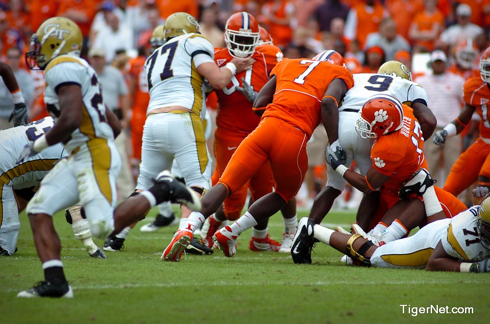 Clemson Football Photo of Georgia Tech and Ricky Sapp and Stanley Hunter