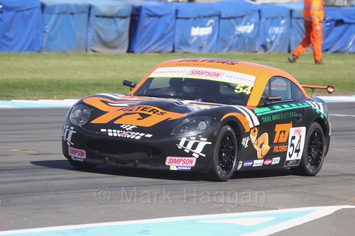 Adam Smalley in Ginetta Junior Race One during the BTCC Weekend at Donington Park 2017