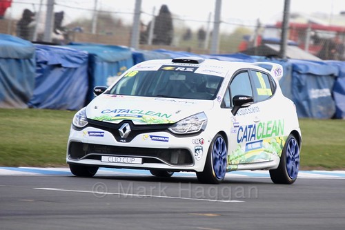 Daniel Rowbottom in Clio Cup qualifying during the BTCC Weekend at Donington Park 2017