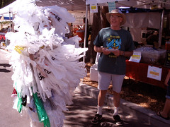 Man promoting green bags with Plastic Bag Monster • <a style="font-size:0.8em;" href="http://www.flickr.com/photos/34843984@N07/15547278505/" target="_blank">View on Flickr</a>