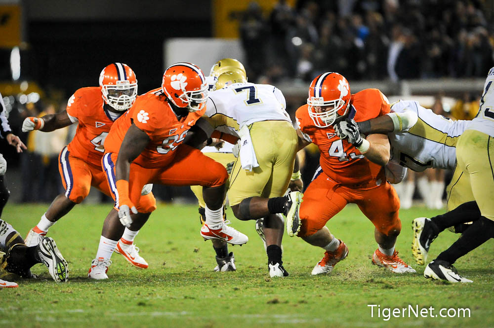 Clemson Football Photo of DeShawn Williams and Georgia Tech and Tyler Shatley