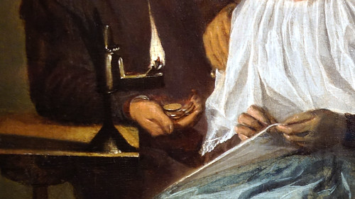 Hands (detail), Leyster, Man Offering Money to a Woman (The Proposition)