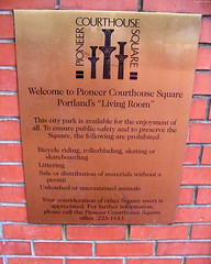 Pioneer Courthouse Square plaque • <a style="font-size:0.8em;" href="http://www.flickr.com/photos/34843984@N07/15542796361/" target="_blank">View on Flickr</a>