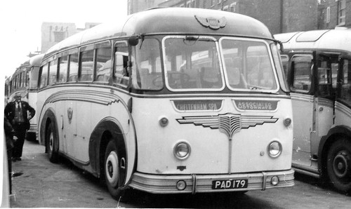 Bus Photograph BLACK & WHITE MOTORWAYS KDD 281E Cheltenham '72 281 